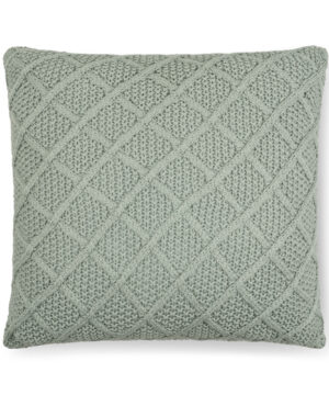 כרית סרוגה דוגמת יהלום בצבע סלדין 50/50